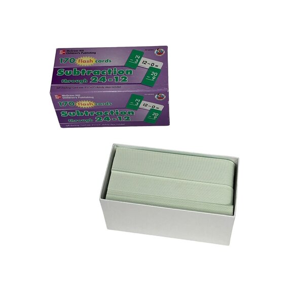 McGraw Hill Flash Cards Math Subtraction thru 24-12 Self Checking Homeschool - Picture 10 of 10